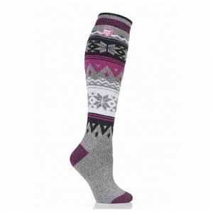 Носки , размер (37-42), серый, фиолетовый Heat Holders. Цвет: серый/фиолетовый