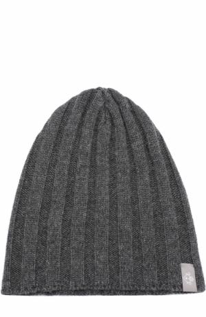 Кашемировая шапка фактурной вязки FTC. Цвет: темно-серый