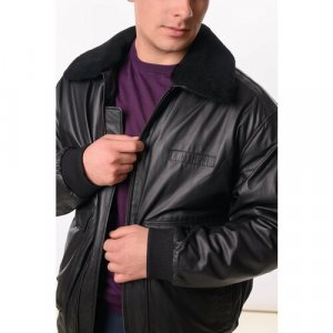 Кожаная куртка , размер 50, черный YIERMAN. Цвет: черный