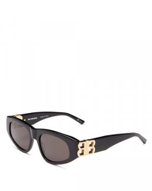 Солнцезащитные очки «кошачий глаз», 53 мм , цвет Black Balenciaga