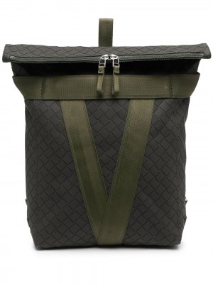 Рюкзак с плетением Intrecciato Bottega Veneta. Цвет: зеленый
