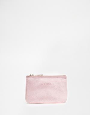 Кожаный кошелек для монет Jack Wills. Цвет: розовая фольга