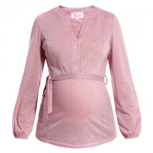 Блуза Х-образного силуэта трикотажная с длинным рукавом (розовый) Mammy Size 31704485 (42-52) (Демисезонные; Длинный рукав; Розовый; Размер 42) MammySize. Цвет: розовый