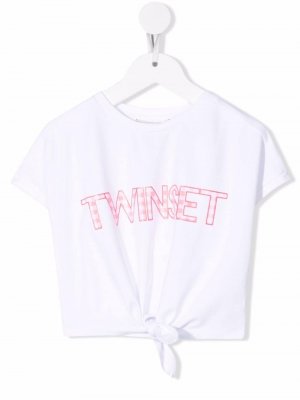 Logo crew-neck T-shirt TWINSET Kids. Цвет: белый