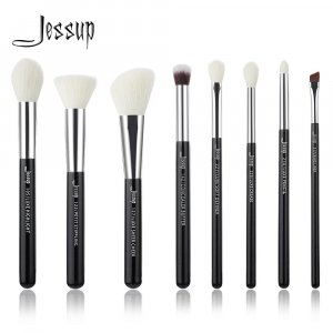 Набор профессиональных кистей для макияжа, 8 шт (Black / Silver) Jessup
