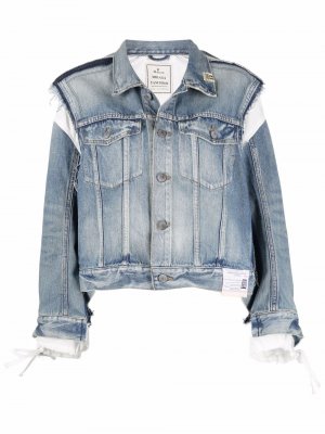 Distressed oversized denim jacket Maison Mihara Yasuhiro. Цвет: синий