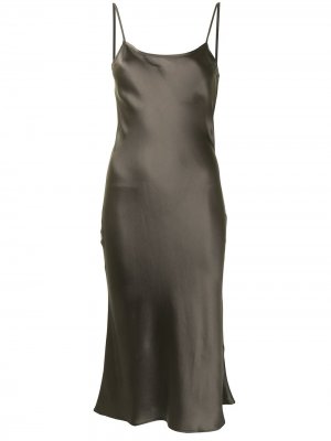 Платье-комбинация длины миди VOZ. Цвет: коричневый