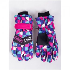 Перчатки YO! RN-241/16. Цвет: черный/бирюзовый/фиолетовый/фуксия