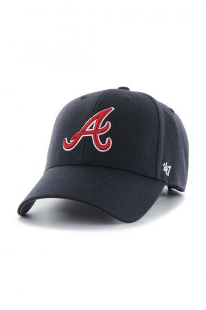 Бейсболка с добавлением хлопка MLB Atlanta Braves , темно-синий 47brand