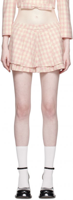 Розовая мини-юбка со складками Shushu/Tong
