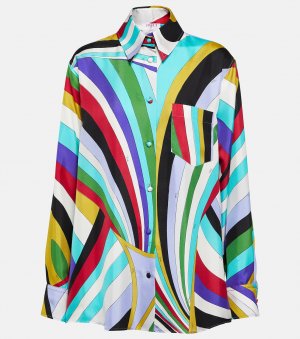 Рубашка из шелкового твила с принтом PUCCI, разноцветный Pucci