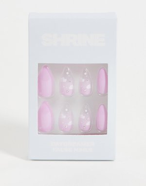 Накладные ногти пастельных оттенков с облаками -Фиолетовый цвет Shrine