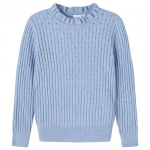, пуловер для девочки, Цвет: светло-голубой, размер: 134-140 name it. Цвет: голубой
