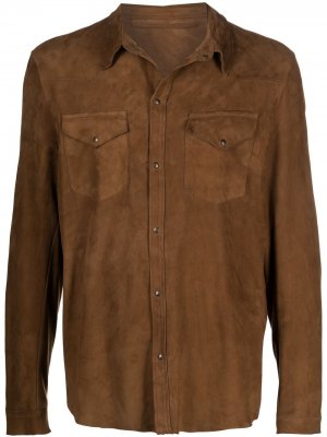 Куртка-рубашка в стиле вестерн Salvatore Santoro. Цвет: коричневый