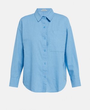 Льняная блузка , бирюзовый Abercrombie & Fitch