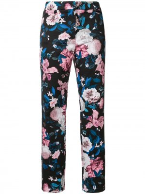 Укороченные брюки Sidney с цветочным принтом Erdem. Цвет: черный