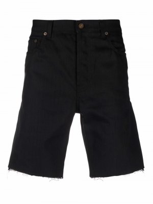 Raw-cut denim shorts Saint Laurent. Цвет: черный