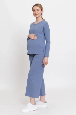 Костюм для беременных женский 0184а голубой 50 RU Magica bellezza. Цвет: голубой