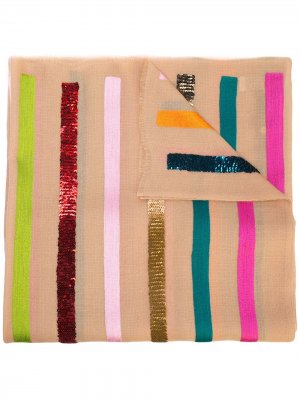 Кашемировый шарф в полоску Janavi. Цвет: нейтральные цвета