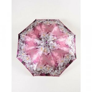 Зонт , полуавтомат, 3 сложения, купол 102 см., 8 спиц, для женщин, серебряный, розовый ZEST. Цвет: серебристый/розовый-серебристый/розовый