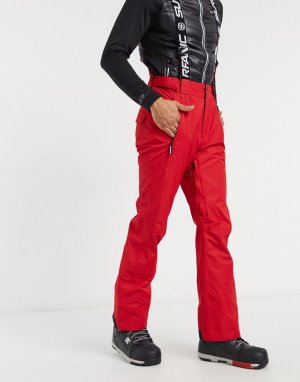 Горнолыжные брюки красного цвета чили с подтяжками Comrade 10K-10K-Красный Surfanic