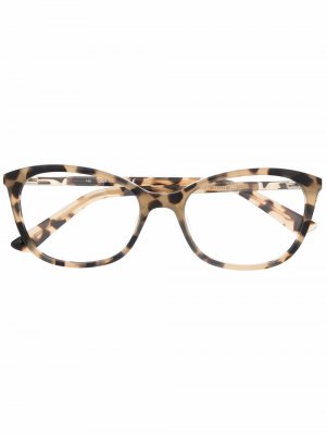 Tortoiseshell square-frame glasses Calvin Klein. Цвет: коричневый