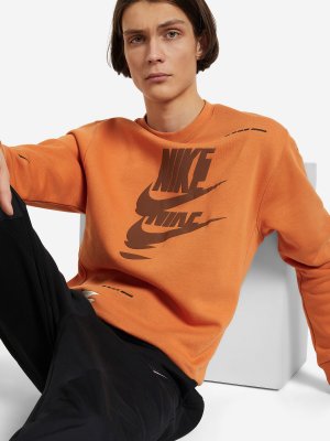 Свитшот мужской Sportswear Sport Essentials+, Оранжевый, размер 50-52 Nike. Цвет: оранжевый
