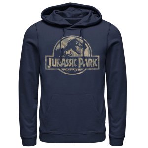 Мужской пуловер с капюшоном и графическим рисунком в виде круга камуфляжным логотипом «Парк Юрского периода» , синий Jurassic World