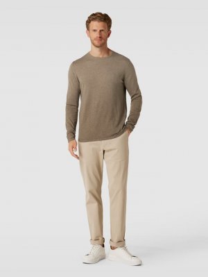Вязаный свитер с ребристыми манжетами , серо-коричневый Christian Berg
