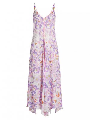 Длинное платье-комбинация Bessie с цветочным принтом , цвет lilac cattleya Poupette St Barth