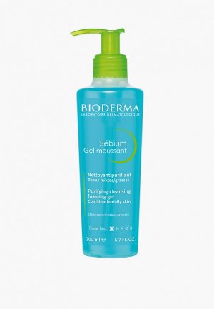 Гель для умывания Bioderma Себиум, 200 мл.. Цвет: прозрачный