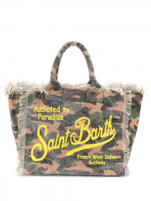 Пляжная сумка Vanity с камуфляжным принтом MC2 Saint Barth. Цвет: зеленый