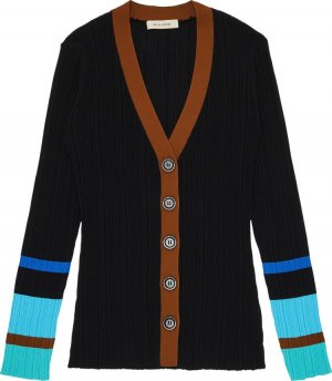 Кардиган Knit Cardigan Black Multicolor, черный Wales Bonner