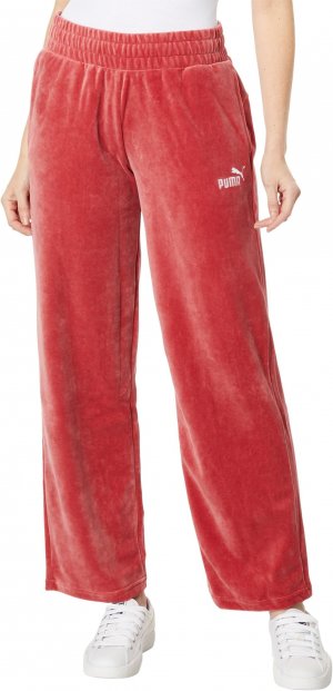 Прямые велюровые брюки Essentials с приподнятым верхом , цвет Astro Red PUMA