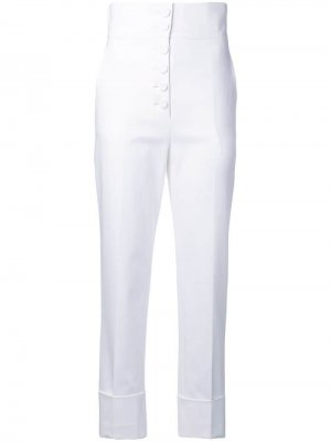 Укороченные брюки с завышенной талией Sara Battaglia. Цвет: белый