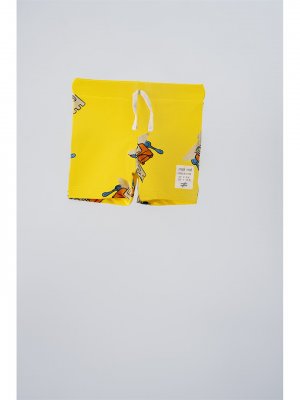 Детские шорты унисекс с рисунком и эластичной резинкой на талии , желтый Moi Noi