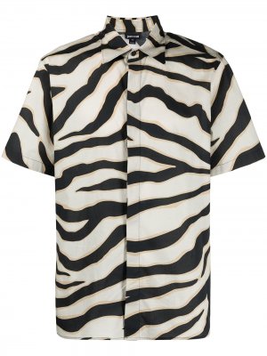 Рубашка с короткими рукавами и зебровым принтом Just Cavalli. Цвет: белый