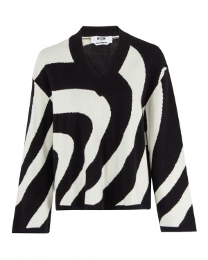 Пуловер MSGM. Цвет: черный+белый