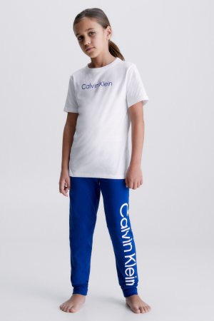 Хлопковая пижама Modern для девочек синего цвета с логотипом , синий Calvin Klein