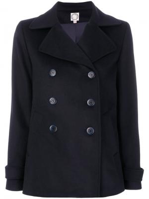Двубортное приталенное пальто Ines De La Fressange. Цвет: синий