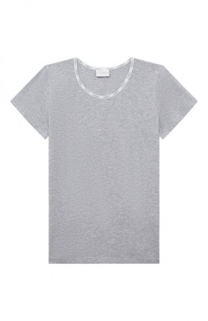 Хлопковая футболка La Perla. Цвет: серый