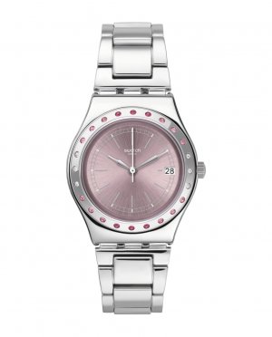 Часы Pinkaround с серым ремешком из нержавеющей стали , серый Swatch