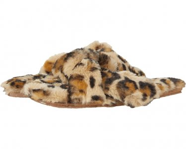 Домашняя обувь Crisscross Slipper, цвет Desert Dune Multi Leopard Faux Fur Madewell