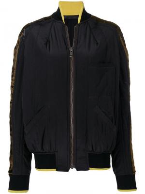 Куртка-бомбер с контрастными полосками Haider Ackermann. Цвет: черный