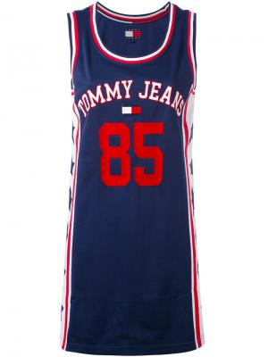 Спортивное платье-майка Tommy Jeans. Цвет: синий