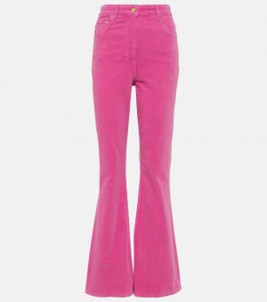 Расклешенные брюки из хлопкового вельвета Ganni, розовый GANNI