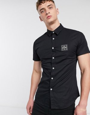 Рубашка с короткими рукавами и логотипом -Черный Love Moschino