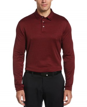 Мужская рубашка-поло с длинным рукавом для гольфа узором «гусиные лапки» , мульти PGA TOUR