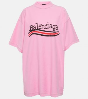 Футболка из хлопкового джерси с логотипом , розовый Balenciaga