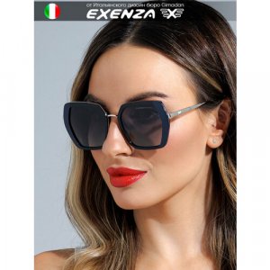 Солнцезащитные очки , серебряный, черный Exenza. Цвет: синий/черный/серебристый